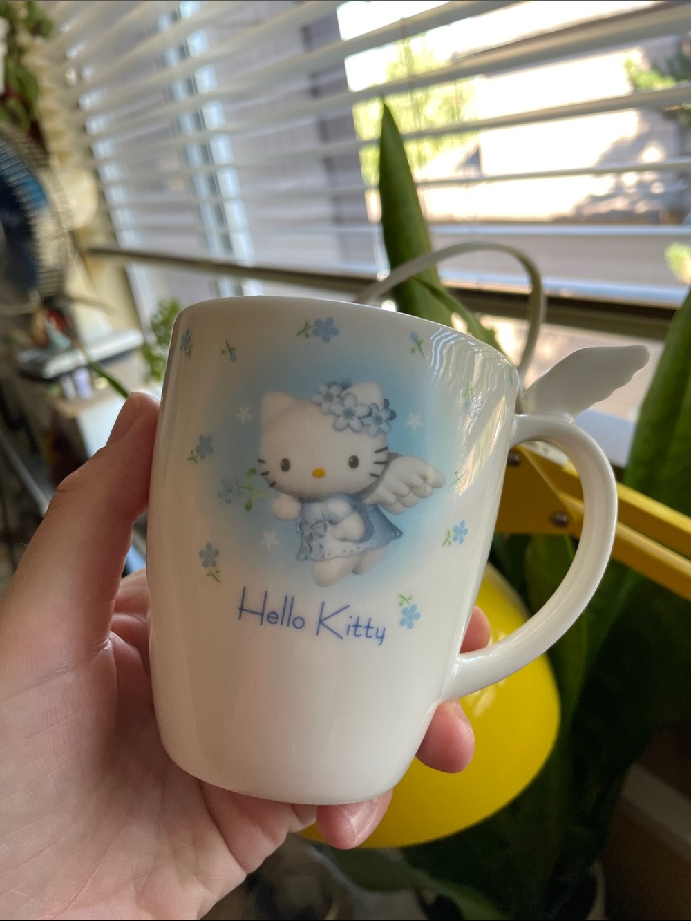 RARE Vintage SANRIO Hello Kitty Angel Mug Y2K 2000 Wing Handle